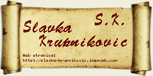Slavka Krupniković vizit kartica